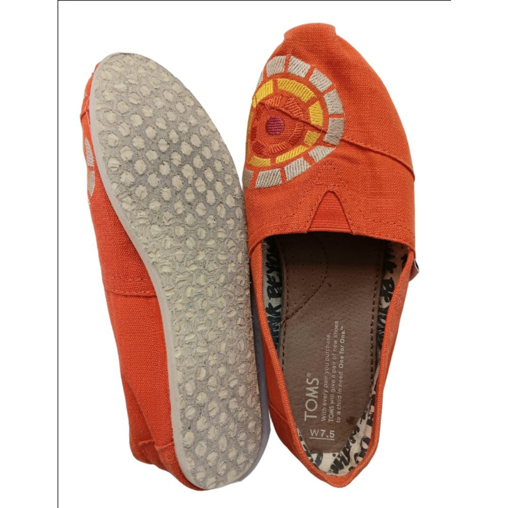 Women's TOMS Slip-On Shoes Size 7.5 Orange - Picture 2 of 2